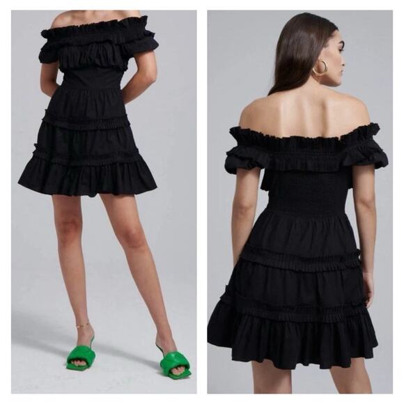 Love the Label Dresses & Skirts - Love the Label Women Rosaline Mini Dress Size S Black Cotton Romantic Cottage